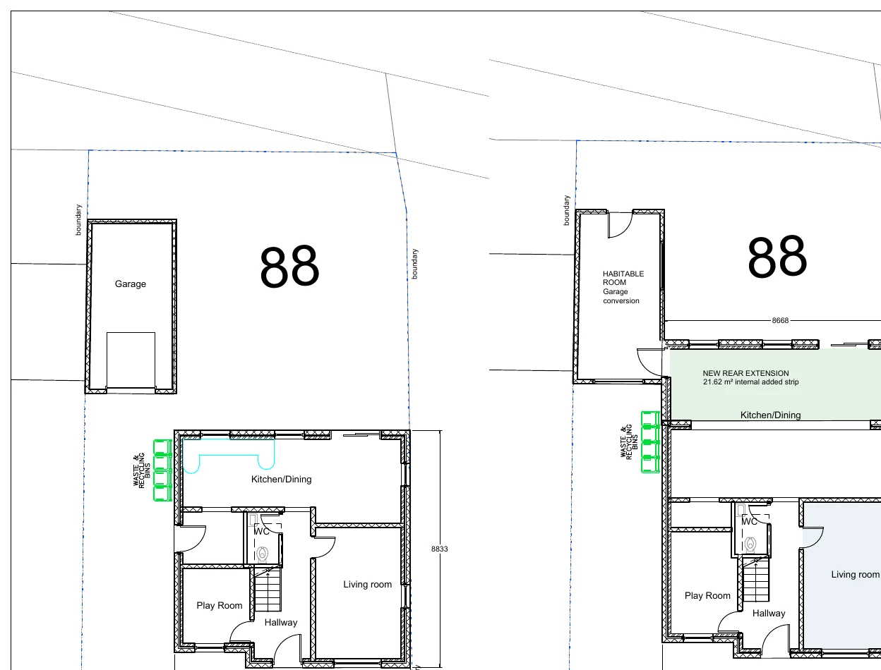 Householder extension and conversion proposals drawing extract