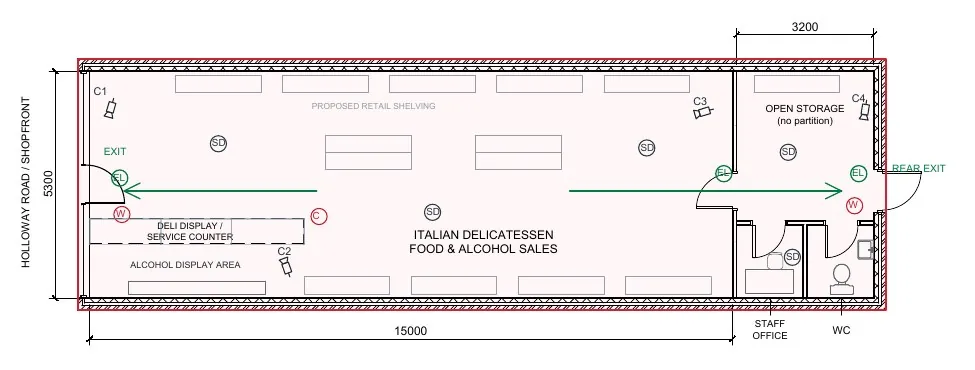 411 Holloway Road licensing drawing extract